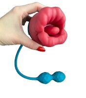 Lust Blossom Duo – Rosen-Licker mit 5 Modi & pulsierende Analkugeln mit 8 Vibrationsmustern, wiederaufladbar