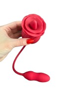 Sensual Rose Duo – Klitorale Zungenstimulation und pulsierende Analkugeln, 7 Modi, USB wiederaufladbar