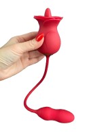 Sensual Rose Duo – Klitorale Zungenstimulation und pulsierende Analkugeln, 7 Modi, USB wiederaufladbar