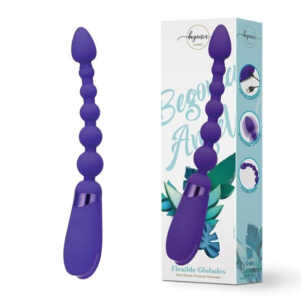 Begonia Angel Flexible Globules Prostata Massagegerät – Flexibles Analperlen Toy, 10 Vibrationsmodi, USB Wiederaufladbar