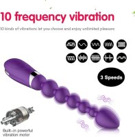 Begonia Angel Flexible Globules Anal Beads Prostate Massager – 31?cm, violett, 10 Modi, USB