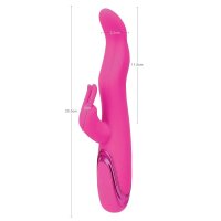 Begonia Angel Forefinger G-Spot Rabbit Vibrator - Soft silicone dual stimulator, 7 shaft modes & 7 ear patterns, battery powered