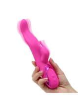 Begonia Angel Forefinger G-Spot Rabbit Vibrator - Soft silicone dual stimulator, 7 shaft modes & 7 ear patterns, battery powered