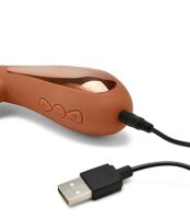 Begonia Angel Realistic G-Spot Rabbit Vibrator – Skin-like silicone, 10 vibration patterns, flexible clitoral arm, USB rechargeable