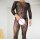 Black Wave Men’s Mesh Bodystocking – black mesh catsuit, long sleeve, open crotch, size XS–M (EU 34–40)