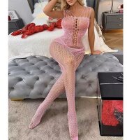 Blush Temptation Bodystocking – Zartrosa Netzbody...