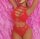 Scarlet Rift Cut-Out Fishnet Two-Piece – Red fishnet two piece set with bold cut outs | XS–M (EU 34–38)