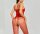 Scarlet Ribbon Keyhole Lace Open Crotch Bodystocking – roter Spitzen Catsuit mit Satinschleife, XS–L (34–40)
