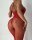 Scarlet Ribbon Keyhole Lace Open Crotch Bodystocking – roter Spitzen Catsuit mit Satinschleife, XS–L (34–40)
