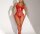 Scarlet Ribbon Keyhole Lace Open Crotch Bodystocking – roter Spitzen Catsuit mit Satinschleife, XS–L (34–40)