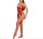 Scarlet Ribbon Keyhole Lace Open Crotch Bodystocking – roter Spitzen Catsuit mit Satinschleife, XS–L (34–40)