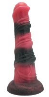Infernal Fang Dildo – Dämonischer Segmentkörper, 22,5 cm, strukturierte Ringe & Lava-Farbspiel