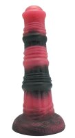 Infernal Fang Dildo – Dämonischer Segmentkörper, 22,5 cm, strukturierte Ringe & Lava-Farbspiel