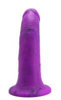 Nova Pulse Dildo – Galaktisch gebogener Liebesschacht, 18 cm, violett mit Glitzer & Saugnapf
