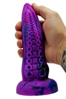 DeepSpire Embrace Dildo – Fantastisches Tentakel-Abenteuer mit Saugnäpfen, 19 cm, violett, strukturiert & glänzend
