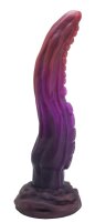 Crimson Grasp Dildo – Spiral tentacle with suction cups, 26.5 cm, red-violet fantasy