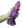 Obsidian Fang Dildo – Reptilienstruktur mit Schuppenrelief, 21 cm, bordeaux-violetter Farbverlauf