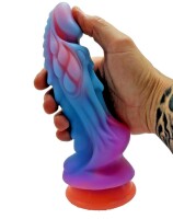 Celestial Guardian Dildo – Der Wächter der leuchtenden Galaxien, 22 cm, blau-violette Magie, strukturierte Oberfläche