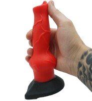 Canine Passion Dildo – Animalisch inspiriertes Fantasy-Dildo in Rot, 20 cm