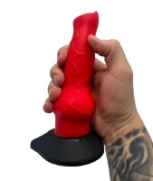 Canine Passion Dildo – Animalisch inspiriertes Fantasy-Dildo in Rot, 20 cm
