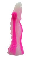 Spiral Bloom Dildo – White-pink fantasy shaft with...