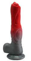 Crimson Bulge Dildo – Glowing Red Fantasy Shaft with Balls Base, 21.5 cm, Realistic Shape & Solid Grip
