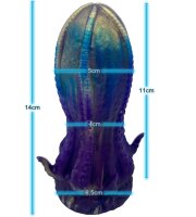 Aurelia Depths Plug – Schillernder Tentakelplug aus der Tiefe, 14 cm, in Blau-Violett-Gold
