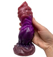 Oblivion Root Dildo – Außerirdischer Schaft in Rot & Violett, 18 cm, organische Struktur & stabile Basis
