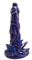 Nebula Flame Dildo – Fantasievolles Dildo in schimmerndem Blau und Gold, 21 cm für galaktische Abenteuer