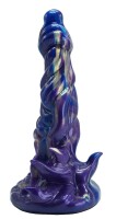 Nebula Flame Dildo – Fantasievolles Dildo in schimmerndem Blau und Gold, 21 cm für galaktische Abenteuer