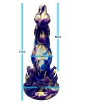 Cosmic Tendrils Dildo – Tentakel-inspirierter Alien-Dildo in Violett-Gold mit 21 cm Strukturpower