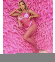 Pink Desire Bodystocking – Pink Fishnet with...