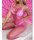 Pink Desire Bodystocking – Pink Fishnet with Multi-Straps & Open Crotch, One Size XS–L