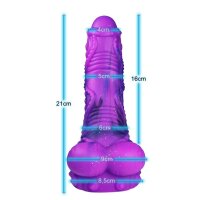 Astro Beast Dildo – Alien Fantasy Dildo in Purple with Galactic Texture, 21 cm