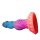 Solar Bloom Dildo – Fantasy Dildo with Surface Texture & Glow Effect, 22 cm in Neon Blue-Violet with a Glowing Orange Base