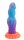 Solar Bloom Dildo – Fantasy Dildo with Surface Texture & Glow Effect, 22 cm in Neon Blue-Violet with a Glowing Orange Base