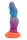 Solar Bloom Dildo – Fantasy Dildo with Surface Texture & Glow Effect, 22 cm in Neon Blue-Violet with a Glowing Orange Base