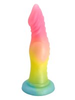 Rainbow Glow Dildo – Farbenfroher Fantasy-Dildo, 18,5 cm, strukturierte Oberfläche & Leuchteffekt
