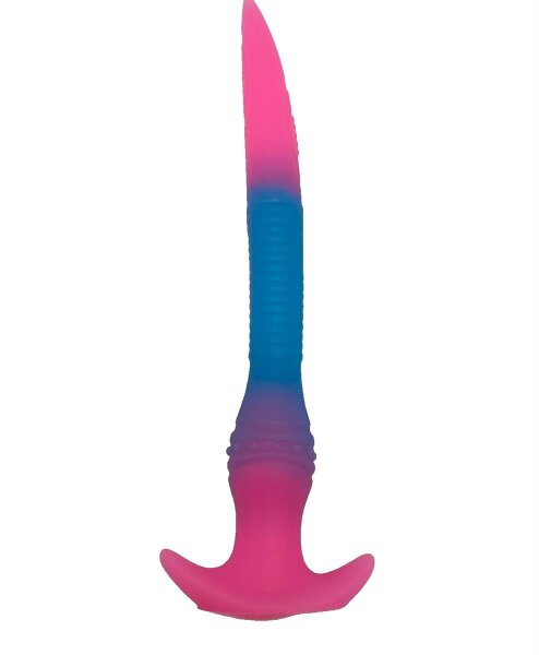Glowtail Serpent Dildo – Glowing Tentacle Dildo in Pink-Blue with Flexible Design, 28 cm