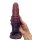 Nebular Serpent Dildo – Compact fantasy tentacle in burgundy-violet-black with shimmering finish, 22 cm, structured premium silicone