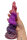 Primal Bloom Dildo – Glow-in-the-dark silicone dildo in tribal bloom design, 20 cm, turquoise to orange fade
