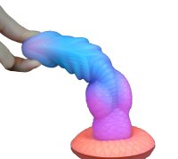Abyssal Coral Dildo – Mermaid Texture with Spiral Ridges, 20 cm, Pink-Turquoise Fantasy Shaft