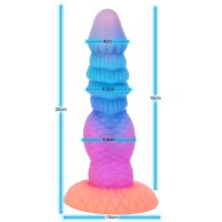 Abyssal Coral Dildo – Mermaid Texture with Spiral Ridges, 20 cm, Pink-Turquoise Fantasy Shaft