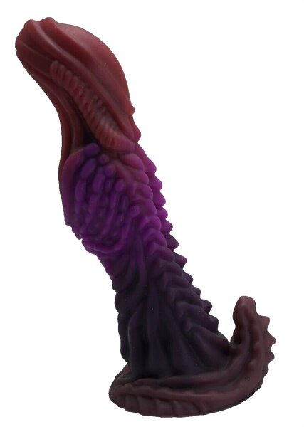 Parasite Fang Dildo – Alien-inspiriertes Biodesign mit Segmentstruktur, 23 cm, kraftvolle Krümmung & stabile Basis