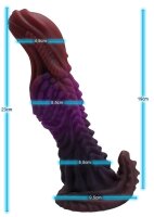 Parasite Fang Dildo – Alien-inspiriertes Biodesign mit Segmentstruktur, 23 cm, kraftvolle Krümmung & stabile Basis