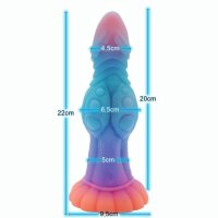 Lumen Hatchling Dildo – Glow-in-the-Dark Fantasy Toy with Dragon Texture & Vibrant Colors, 22 cm