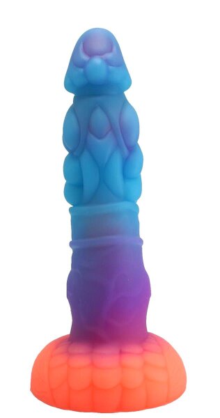 Luminous Bloom Dildo – Multicolored Fantasy Dildo with Deep Texture and Stimulating Form, 22 cm