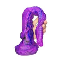 Twilight Serpent Dildo – Reptilian Fantasy Toy with Twisting Texture, 35 cm, Deep Purple Giant