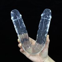 Crystal Veins Dildo – Transparent Double-Ended Dildo with Realistic Veins, 30 cm, Flexible and Versatile