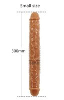 Real Touch Duo Dildo – Hautfarbener Doppel-Dildo mit realistischer Aderung, 30 cm, flexibel und beidseitig verwendbar